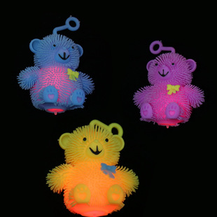 Internet Celebrity Elastic Luminous Toy Bear Decompression Led Flash Decompression Vent Ball Night Market Stall Kidsren's Toy