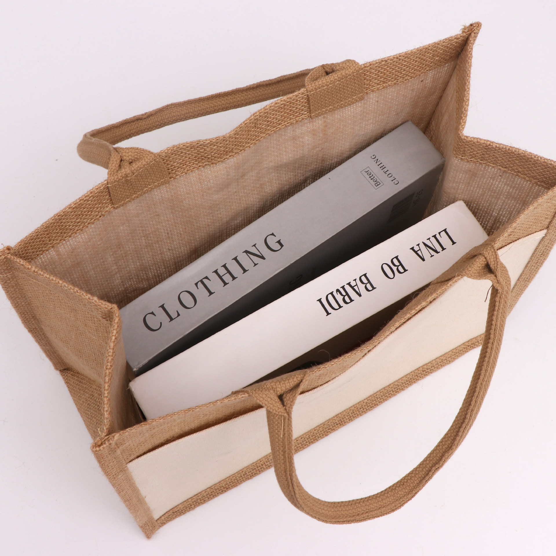 En blanco en stock exterior Pequeño bolsillo bolsa de lino personalizado núcleo Portátil Bolsa de lino vintage película compras Bolsa De yute