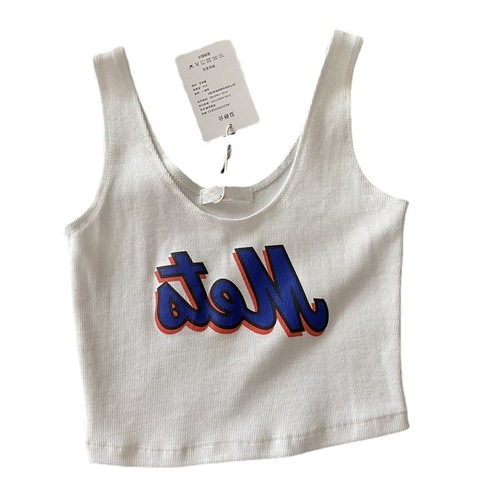 Black short camisole for women  summer inner sleeveless hot girl top European and American sexy tight outer layer