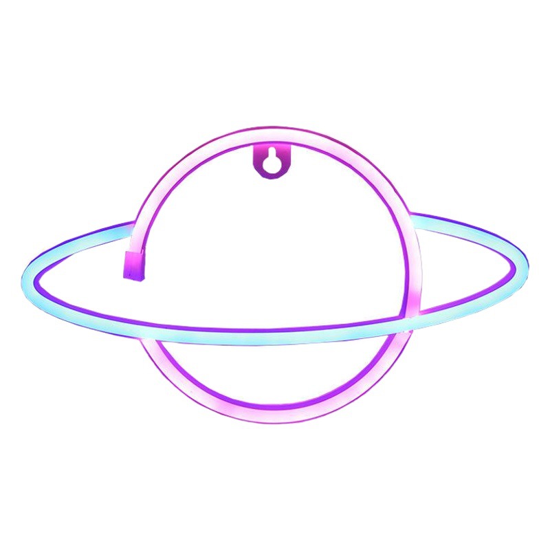 LED planeta cohete forma de luz de neón luces de colores bar atmósfera luces Internet celebridad habitación decoración montado en la pared dormitorio diseño