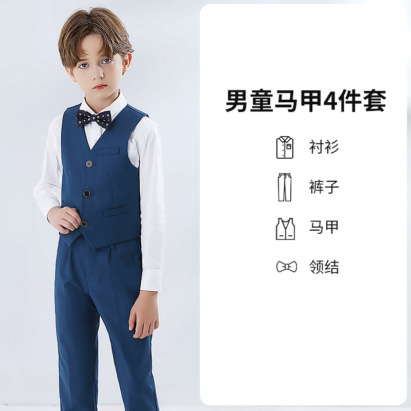 Vestido de los niños niño niña de las flores chaleco traje de piano traje de rendimiento traje de niño pequeño traje de otoño nuevo