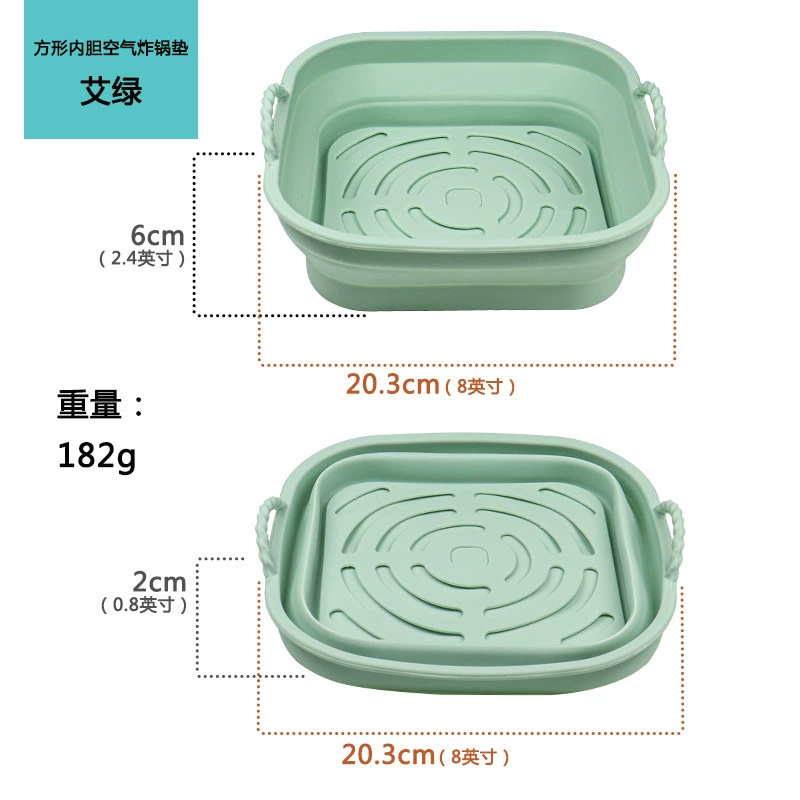 collapsible Silicone Food Basket, Multi-Shape Air-Fryer & Steaming Mat, Heat-Resistant Non-stick