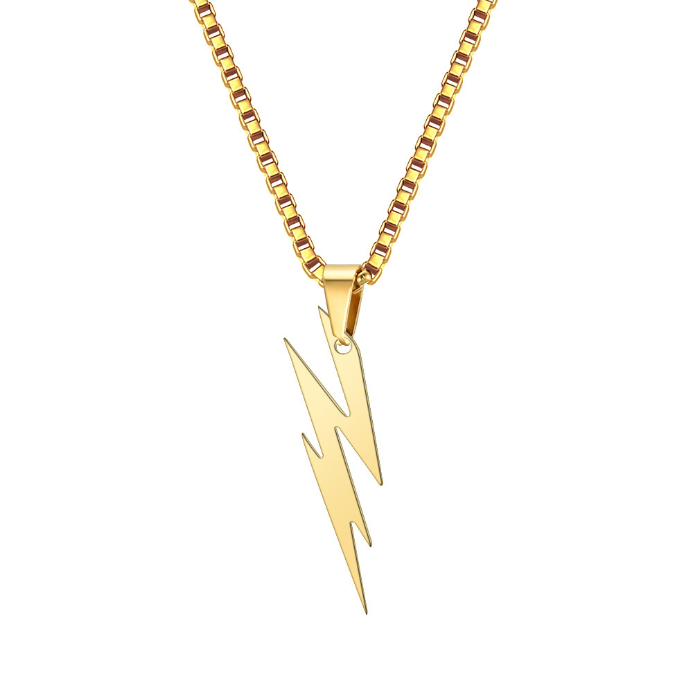 Stainless Steel Material Lightning Pattern All Seasons Season Men's Gender Casual Hip-Hop Lightning Stainless Steel Plating Men's Necklace Men Pendant Necklaces