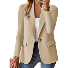E 14198 Solid Long-Sleeve Blazer Cardigan ��ɫ������װ������