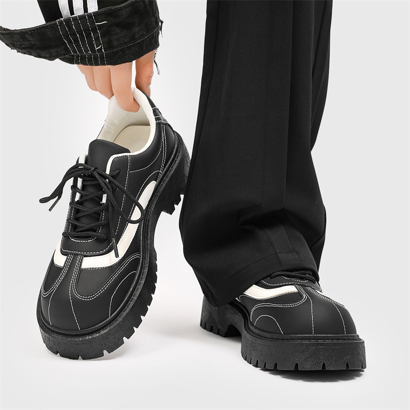 皮鞋男爆款复古德比高级小众设计英伦风厚底休闲校园大头皮鞋Z16