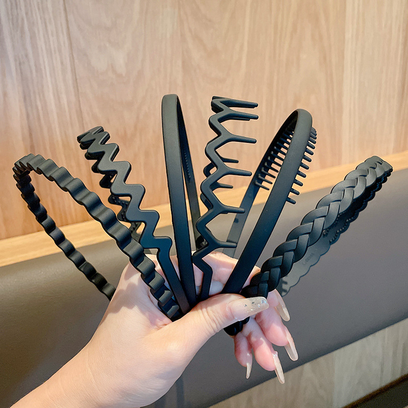 Negro cara lavado diadema hembra Red roja 2023 Nuevo pelo roto venda Paquete de pelo con dientes antideslizante pelo presionando horquilla tocado