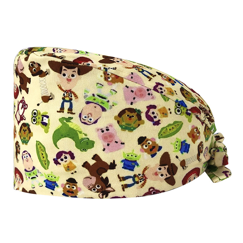 Venta caliente de Europa y América Mickey casquillo de la enfermera médico tapa de impresión de algodón puro sombrero de trabajo de exportación de comercio exterior en la acción al por mayor