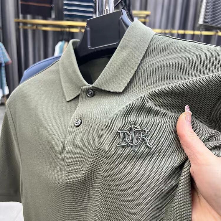 クロスボーダー新作ハイエンド半袖トップス半袖メンズ万能カジュアルファッショントレンドラペルTシャツポロシャツ|undefined