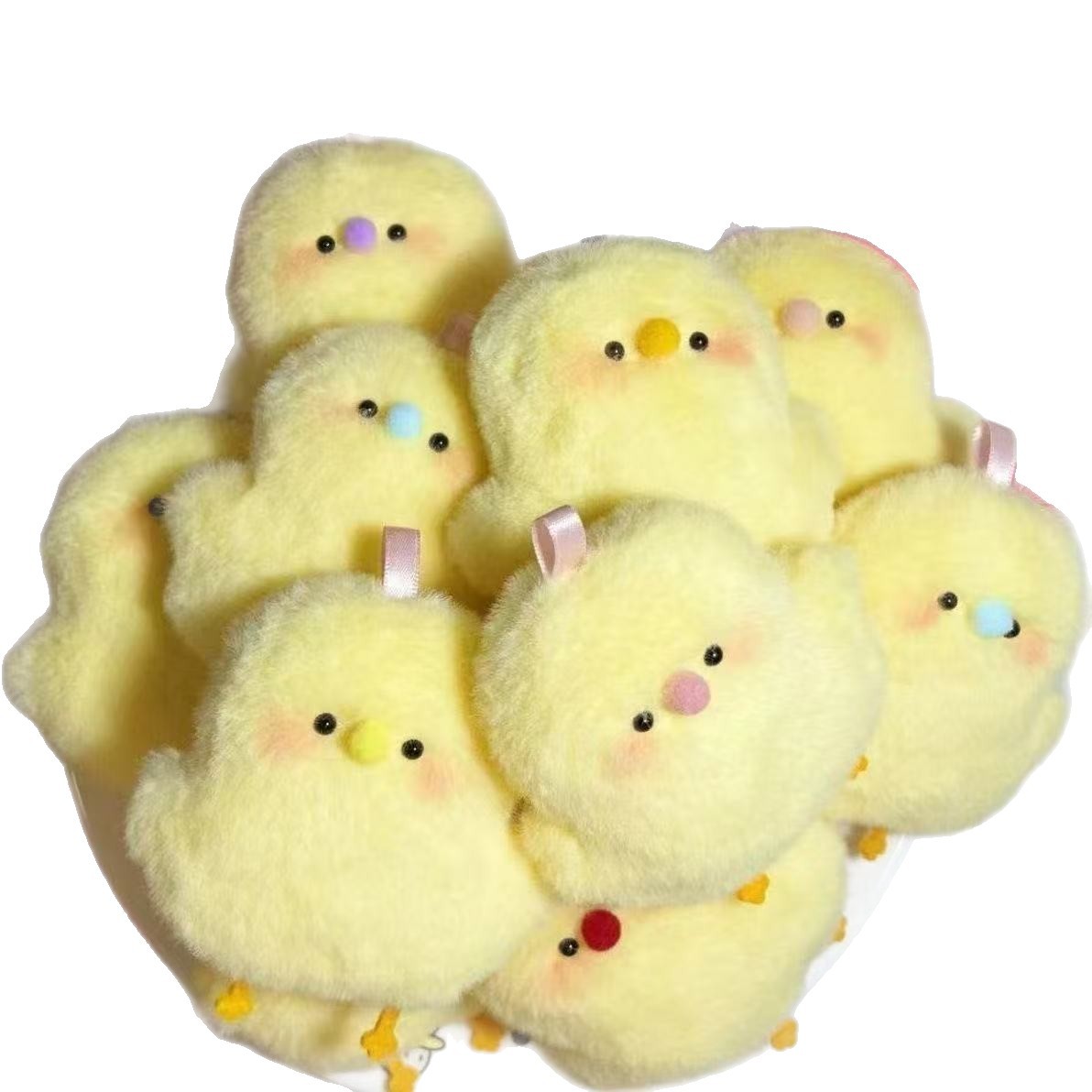 Pollo colgante de peluche colgante de muñeca auténtico animal colgante de dibujos animados lindos llaveros bolsos muñecas mochilas