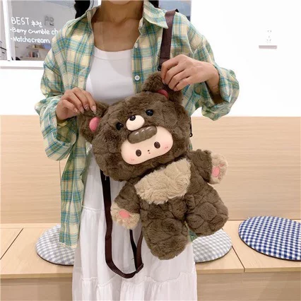 New cute vinyl bear children's backpack plush toy hanging decoration gift plush series wholesale