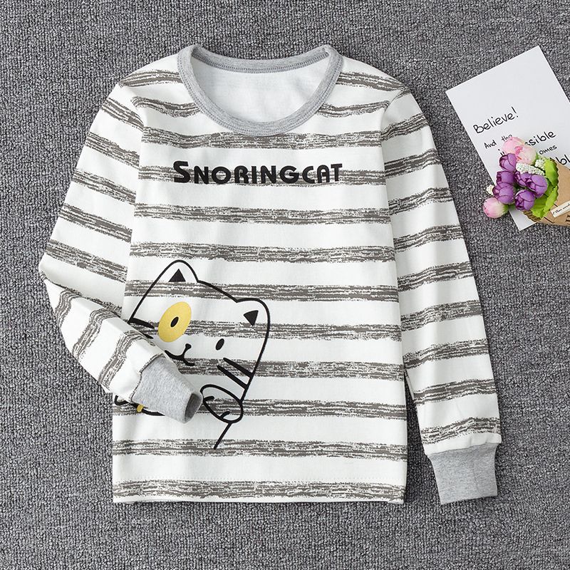 100%纯棉儿童内衣单件上衣男童女童秋衣全棉毛衫宝宝睡衣线衣衬衣