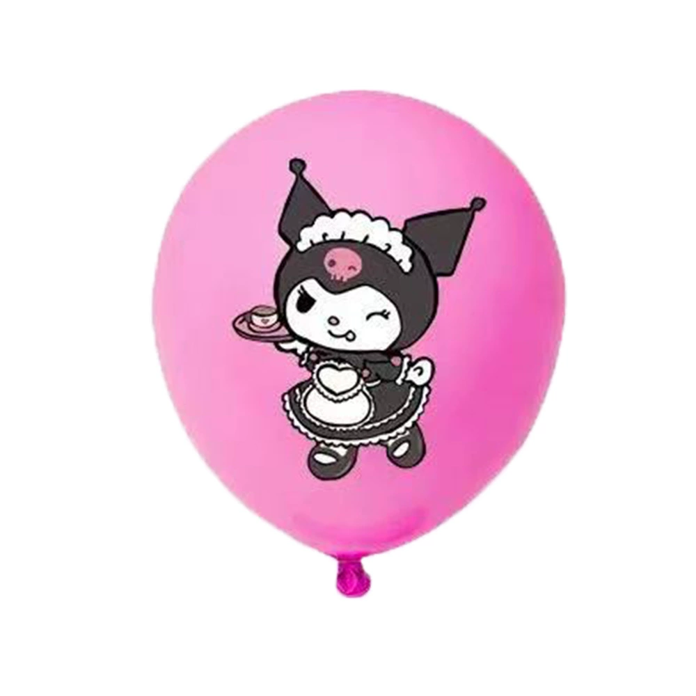 [12寸库洛米主题乳胶气球生日装饰 Kuromi乳胶气球派对装饰场景布]