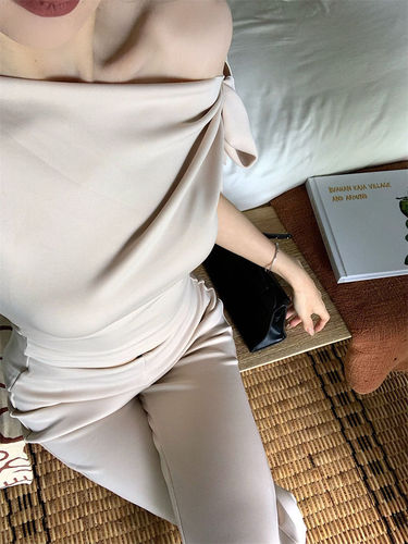 American style hot girl lacing off-shoulder sleeveless vest women 2025 summer fashion new micro trumpet pants two-piece set 