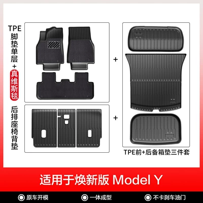 Modelə uyğun ayaqaltı Tpe Floor Mats, Front and - new-model-y-long-jeans-blanket-double-layer-12-piece-set