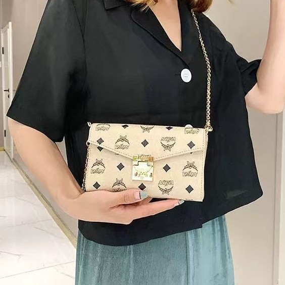 MC ファッション本革レディースバッグチェーンバッグハイエンドシングルショルダークロスボディバッグレディーススタイルクラッチバッグ小さな正方形バッグプリントレディース|undefined