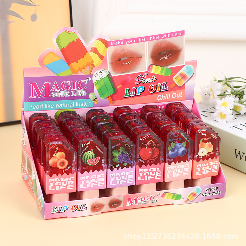 Cross-border in stock Magic water sequins fine flash moisturizing repair discoloration lasting lip glaze factory direct wholesale