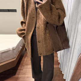 毛呢外套独特韩系冬季2025新款好看超小个子深冬加厚呢子大衣女入
