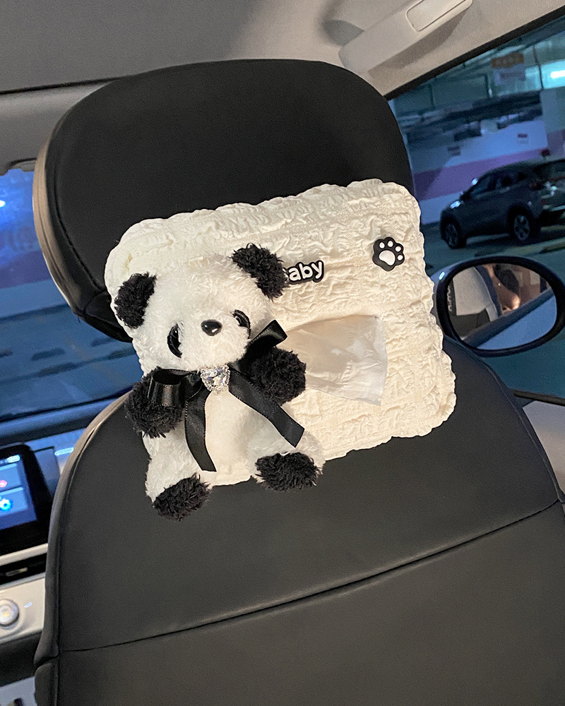 Caja de toallas para automóviles lindas muñecas de dibujos animados red panda rojo toallas para automóviles alquileres de automóviles interior caja de toallas para sombrillas