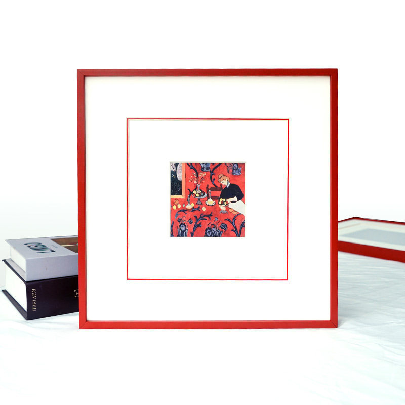 Red Simple Aluminum Alloy Picture Frame Square Artwork Mounting Frame Three-Layer Cardboard Photo Frame Decorative Frame Red Simple Aluminum Alloy Picture Frame Square Artwork Mounting Frame Three-Layer Cardboard Photo Frame Decorative Frame