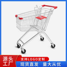60升超市手推车仓库理货车商场购物车家用便利店买菜车小推车防锈