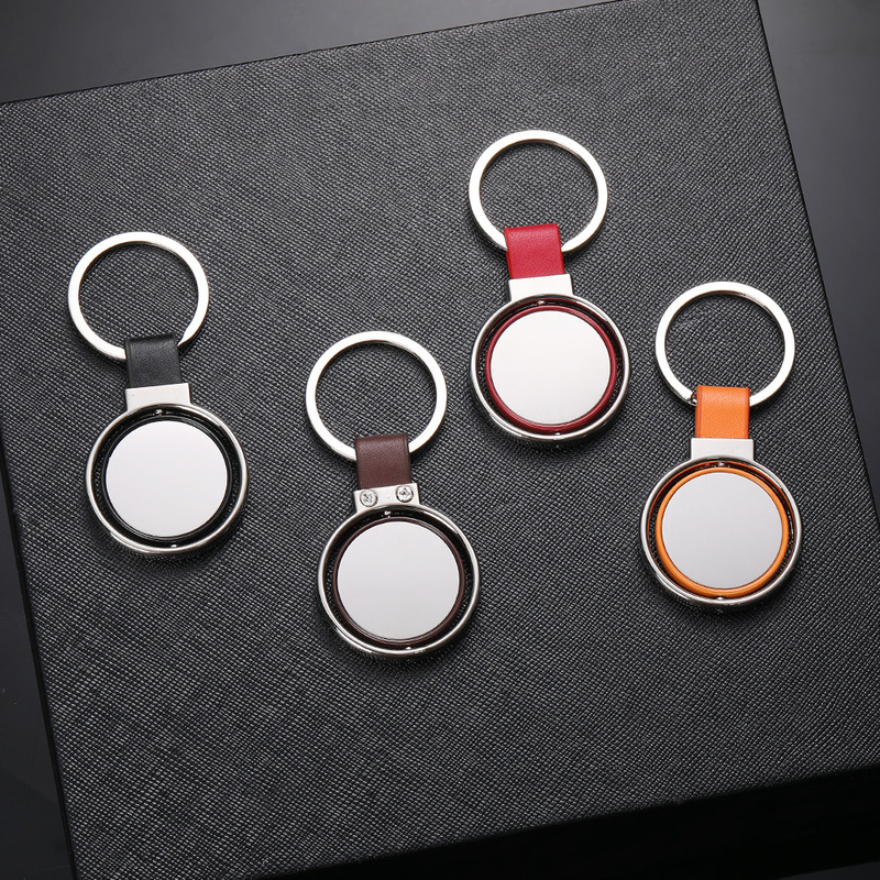 Creative metal key chain alloy personalized rotating key chain DIY advertising promotional gifts factory direct style
