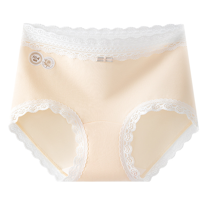 A tipo de ropa interior de algodón para bebés, ropa interior de encaje de cintura alta, entrepierna de seda, 10A, entrepierna antibacteriana, transpirable y agradable para la piel, ropa interior para mujer