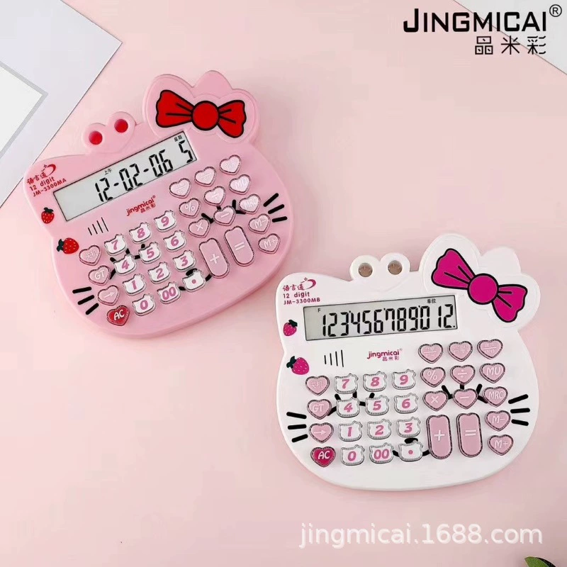 Мультяшный голосовой калькулятор JM3300 большой живой голос произношение настольный калькулятор кошка мультфильм компьютер