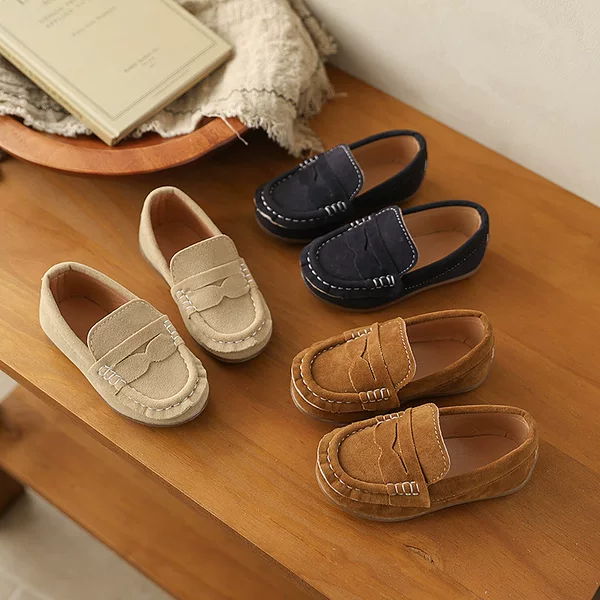 Boys' Doudou Shoes 2023 Spring and Autumn New Soft Sole Small and Medium-Sized Children's Single Shoes Korean Style Slip-On Baby One-Step Small Leather Shoes