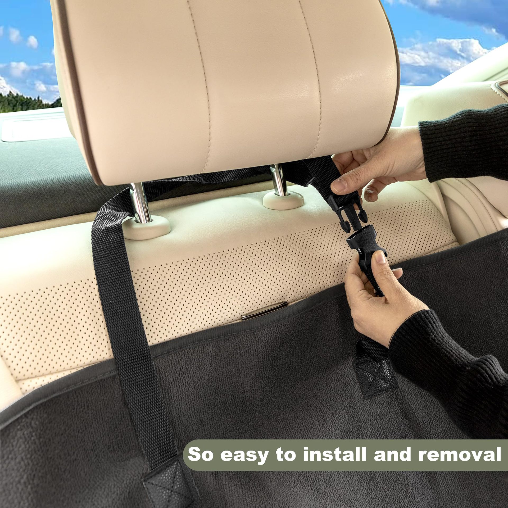 Car Towel Seat Cushion Rear Universal Waterproof Anti-Slip Four-Season Seat Cover Car Seat Solid Color Stain-Resistant Protective Cover