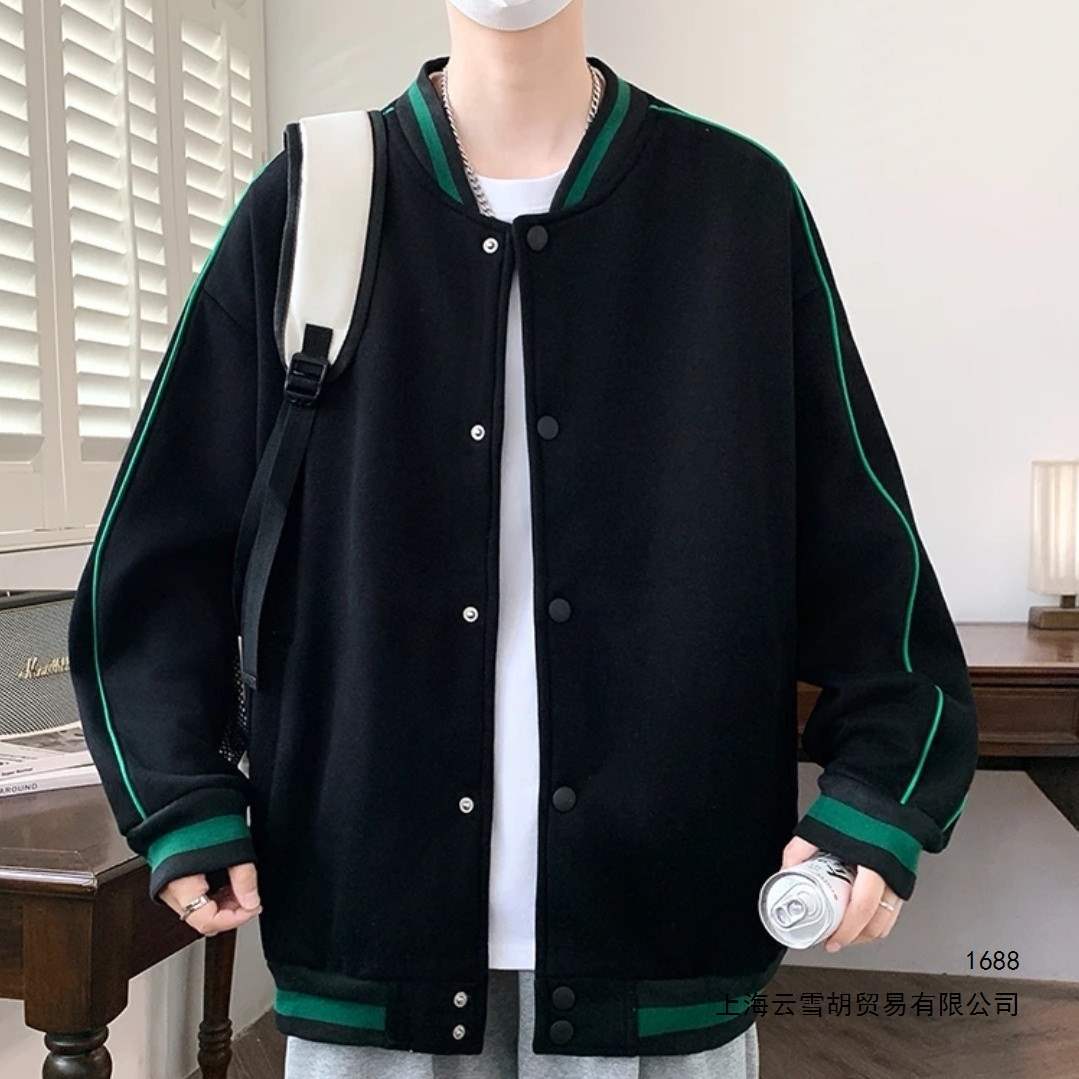 New Spring/Autumn Style Long-Sleeved Loose-Fit Boys' Baseball Jacket for Middle School Students - Hong Kong Style Trendy Casual Jacket
