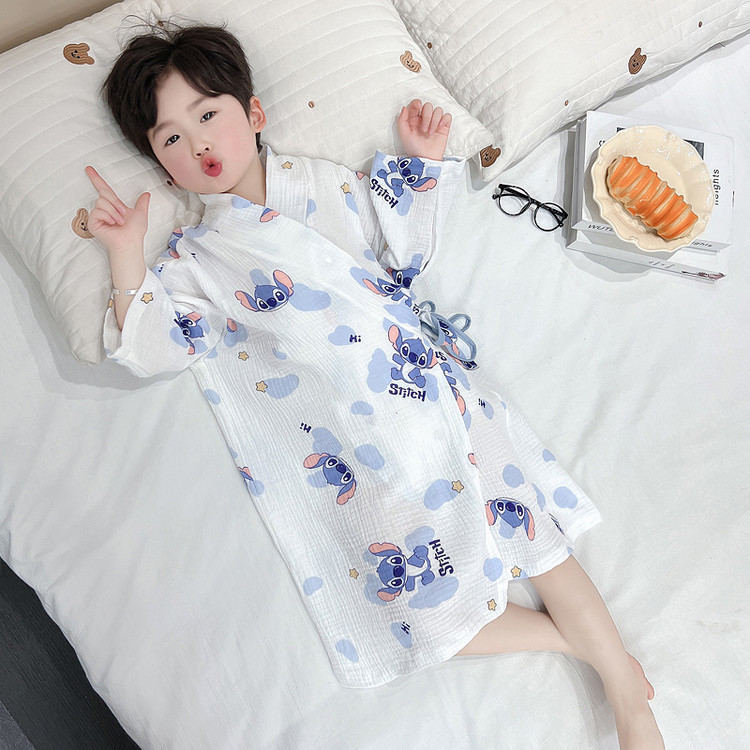 男の子のバスローブ夏の純綿長袖赤ちゃんのバスタオル男の子のガーゼのパジャマ|undefined