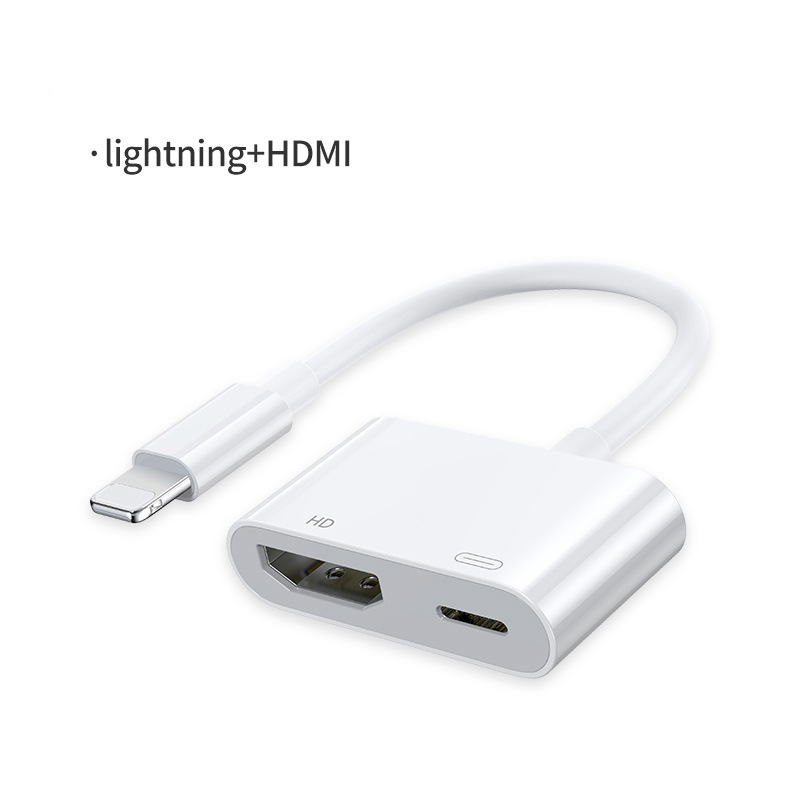 Apple typec から HDMI スクリーンプロジェクターに適した電源不要の高速充電内蔵チップを備えたデュアルライン高精細同一スクリーンデバイス|undefined