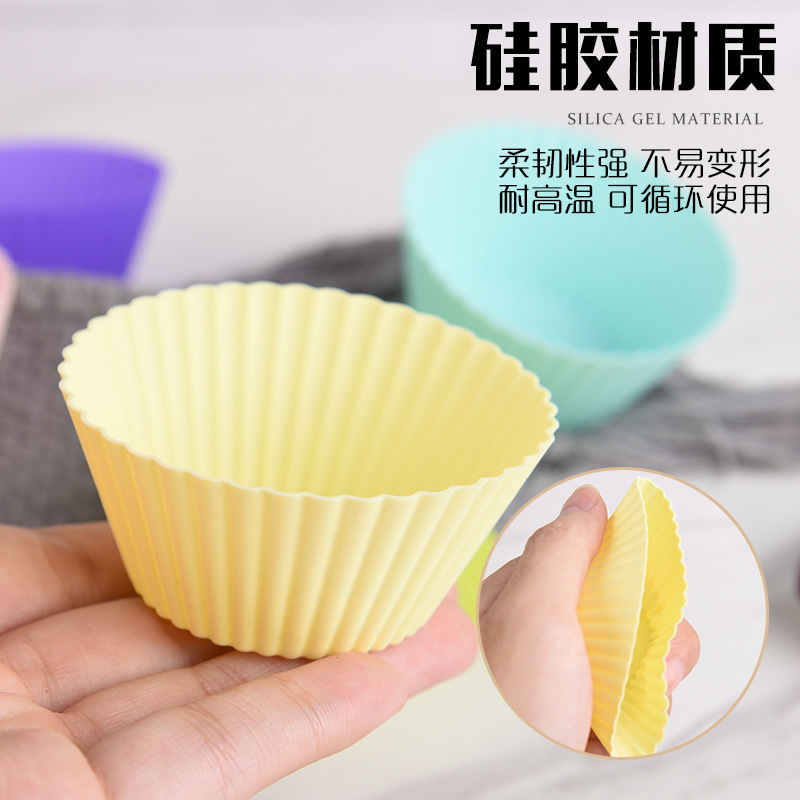 スポット食品グレードのシリコーンケーキ型マルチカラー高温耐性マフィンカップ型再利用可能なビスケット型抜き|undefined