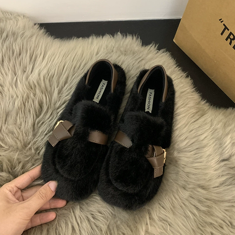 Mao Mao Shoe женские 2024 новые осенне-зимние однотонные Mary Zhen женские туфли, нежные вечерние туфли, парные детские туфли, тканевые (тканевые) туфли