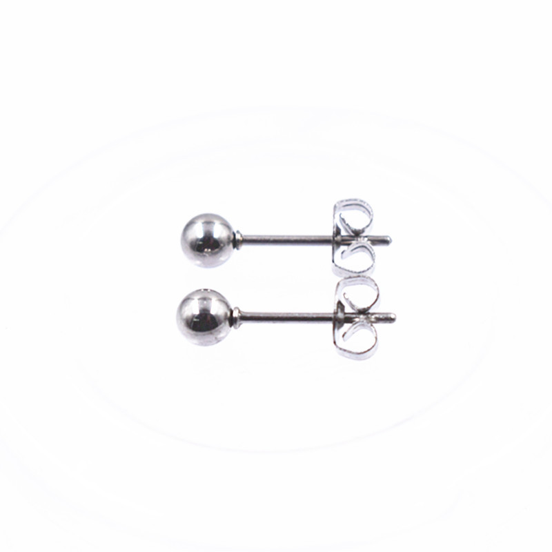 Source Titanium Steel Ball Stud Earrings Bright Vacuum Gold Plated Simple Peas Ball Stud Earrings Piercing Jewelry Women Wholesale