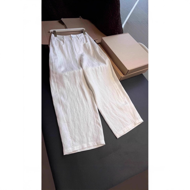 Linen Pants for Women to Wear in Summer, Fully Handmade with Topstitching, Lightweight and Thin Fashion Casual Pants Linen Pants for Women to Wear in Summer, Fully Handmade with Topstitching, Lightweight and Thin Fashion Casual Pants