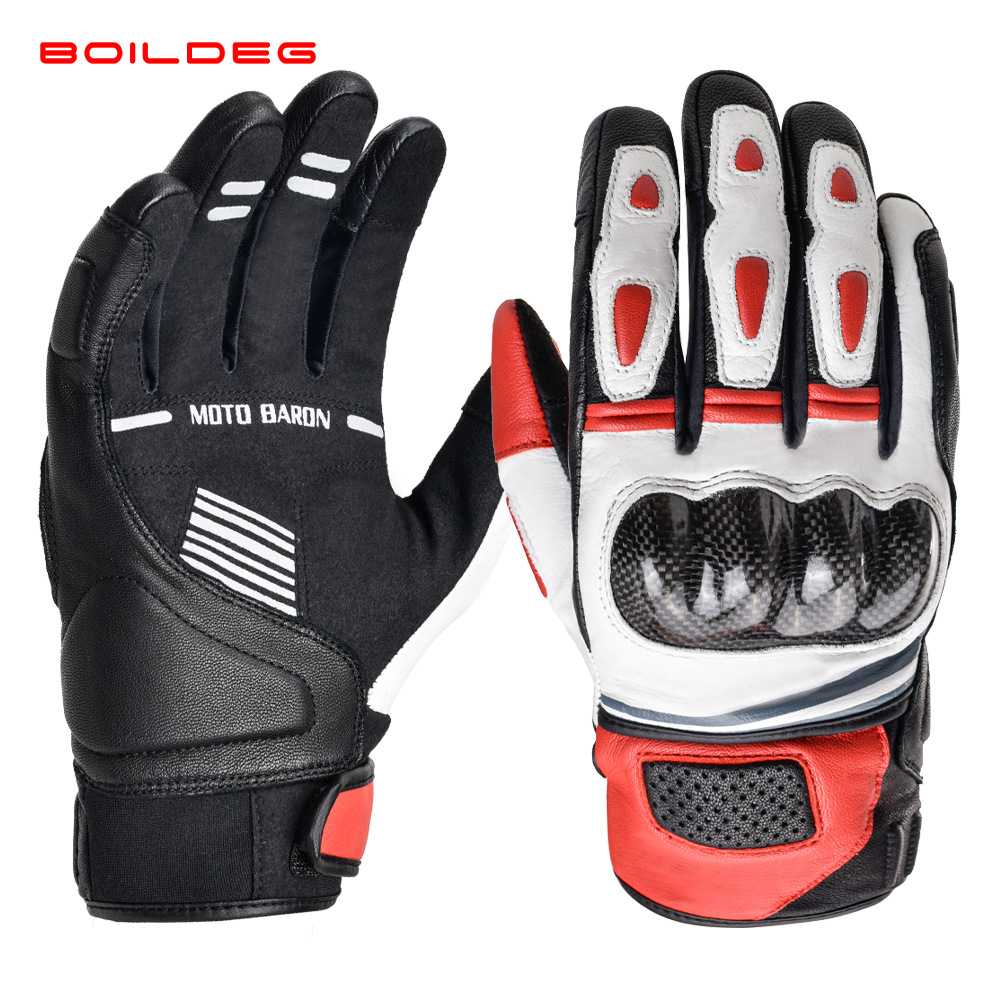 Motorcycle Gloves Men's Cowhide Leather Riding Protective Gear_voghion.com