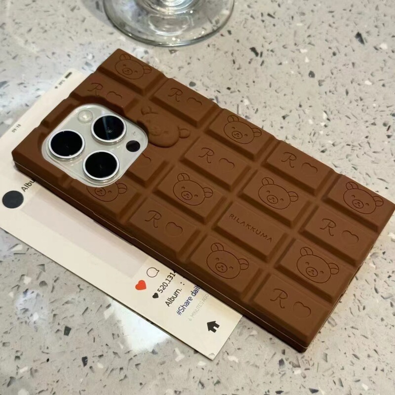 Square Chocolate Suitable for Apple 16 Mobile Phone Case Silicone Iphone15Promax Creative Anti-Fall 14