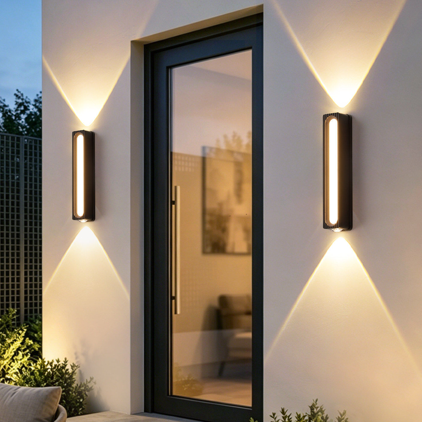 lámpara de pared al aire libre hotel balcón terraza puerta jardín lámpara de jardín cuadrada aluminio de alta transmisión lámpara de pared