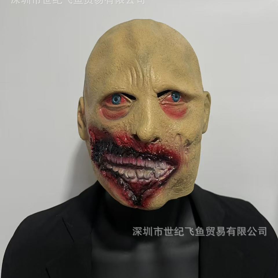 Halloween horror sin boca alienígena transfronteriza venta caliente nuevo zombie cosplay cámara secreta de látex cubierta de cabeza