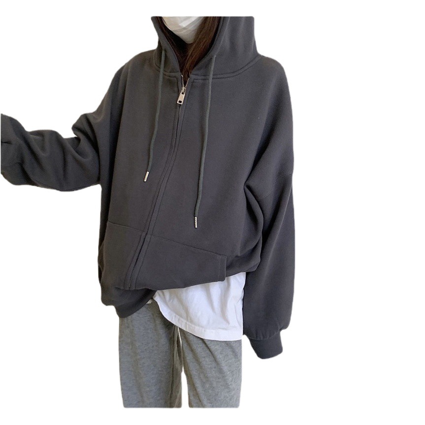 Pesado 260g escamas de pescado nueva suelta oversize suéter cardigan cremallera pareja abrigo las mujeres principios la primavera y el otoño