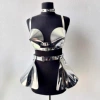 8 styles of silver and white skirts