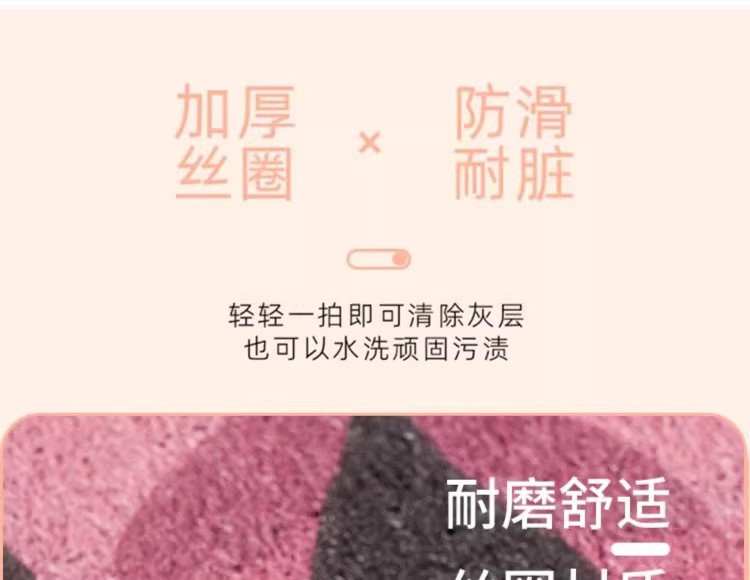 Cute Rose Red Car Mat Silk Ring Dust Removal Dirty Resistant Car Foot Mat Girl's Car Anti-Slip Foot Mat