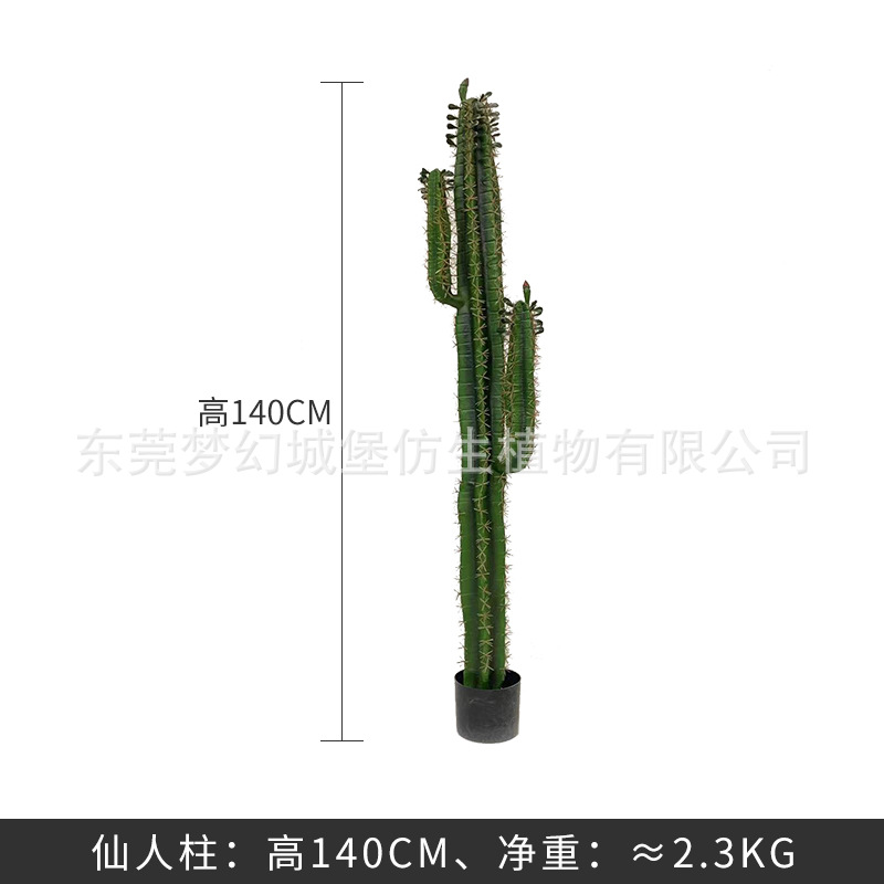 Simulación nórdica Planta verde Pilar de hadas Cactus grande piso interior sala de estar ropa tienda decoración de ventana