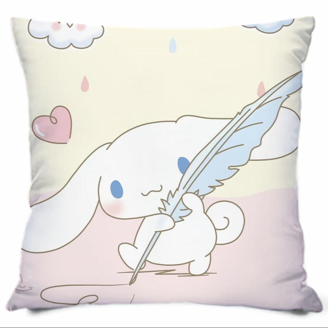 Almohada con estampado de dibujos animados de Sanrio, linda almohada de sofá para dormitorio, cojín de cabecera, cojín de asiento con soporte lumbar para coche