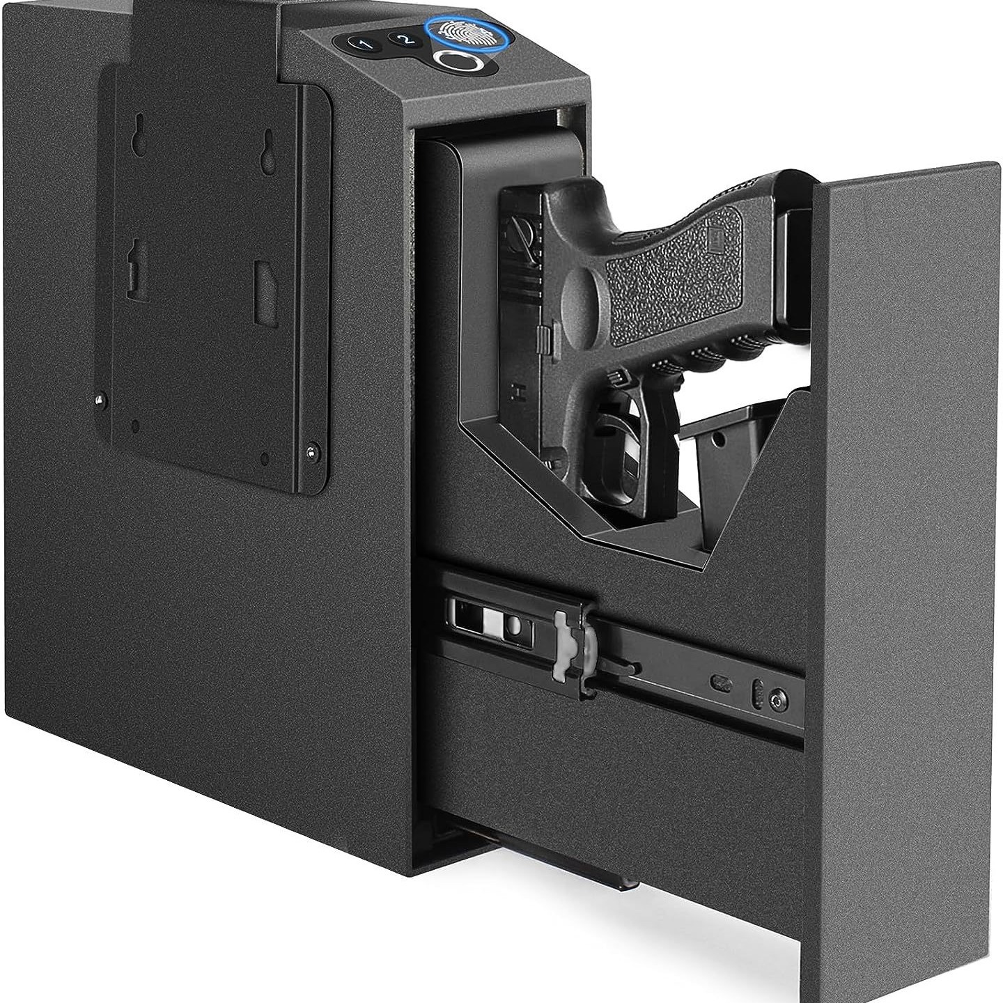 快速弹出抽屉家用指纹密码金属保险箱厂家直供热销亚马逊坚固