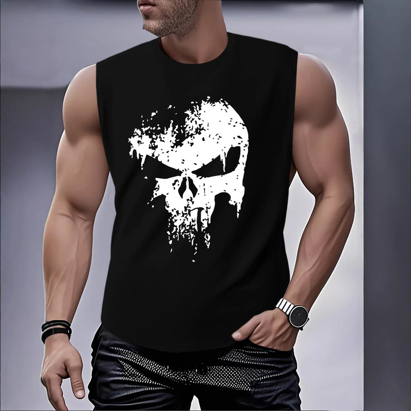 Summer Sports Loose-Fitting Large Size Sleeveless Men's Training Running Muscle-Enhancing Simple Casual Fitness Sleeveless Vest