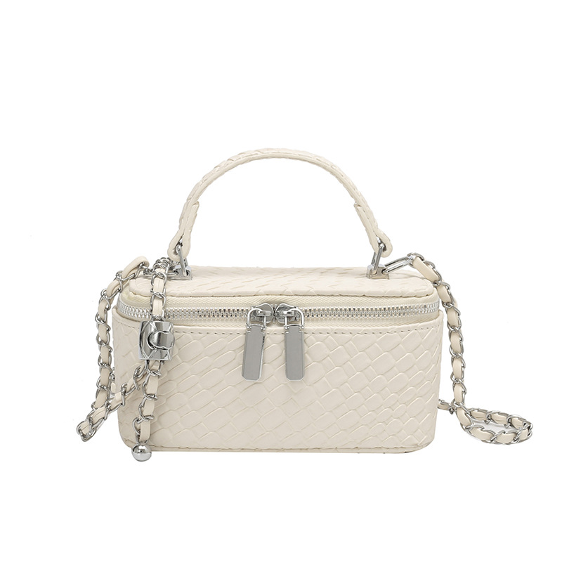 2026 nueva textura transfronteriza tejida bolsas de maquillaje bolsas pequeñas bolsas cuadradas pequeñas bolsas de viento de un hombro bolsas de mano de cadena