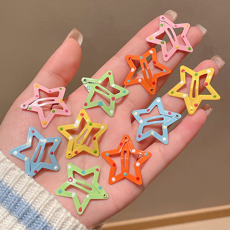 Nuevo clip de BB dopamina de color estrella de pentaco pequeño clip de cabello para niños tocado para niños lindos bordes laterales clip de cabello