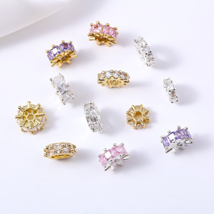 18k��ɫ������y�������ʯ��Ȧ�M�܇݆��diy��朸�Ƭ�������